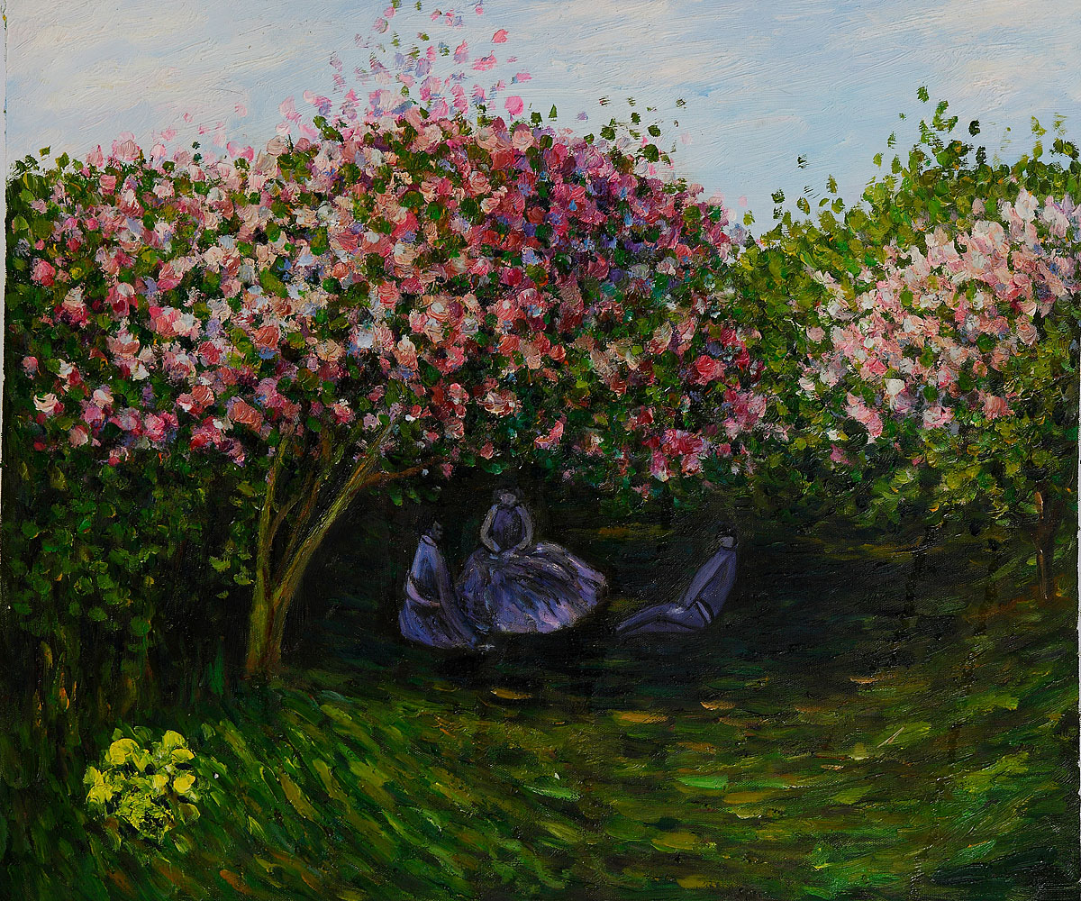 Resting Under the Lilacs by Claude Monet